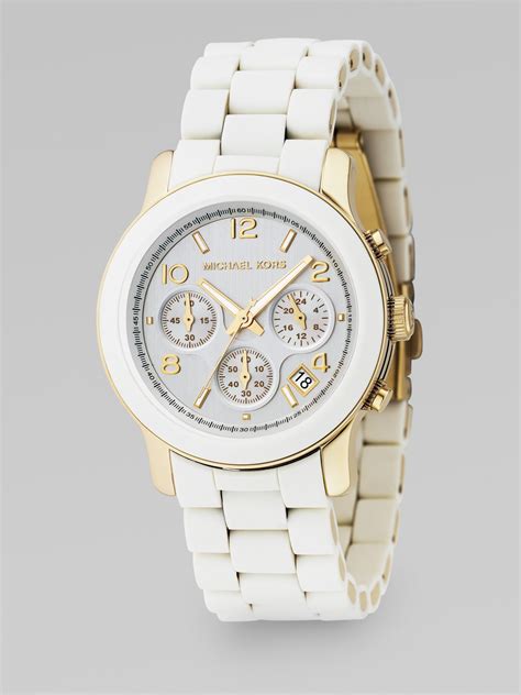 michael kors white rubber band watch|Michael Kors Watch replacement screws.